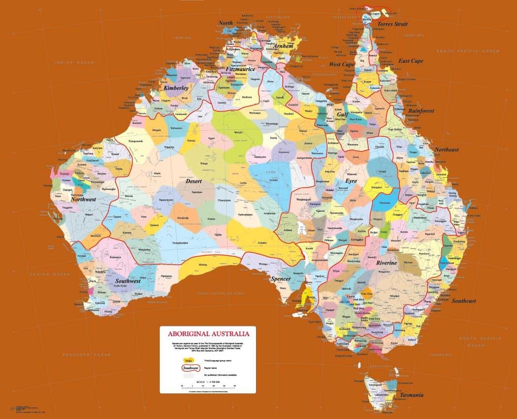 mapa da Austrália aborígine