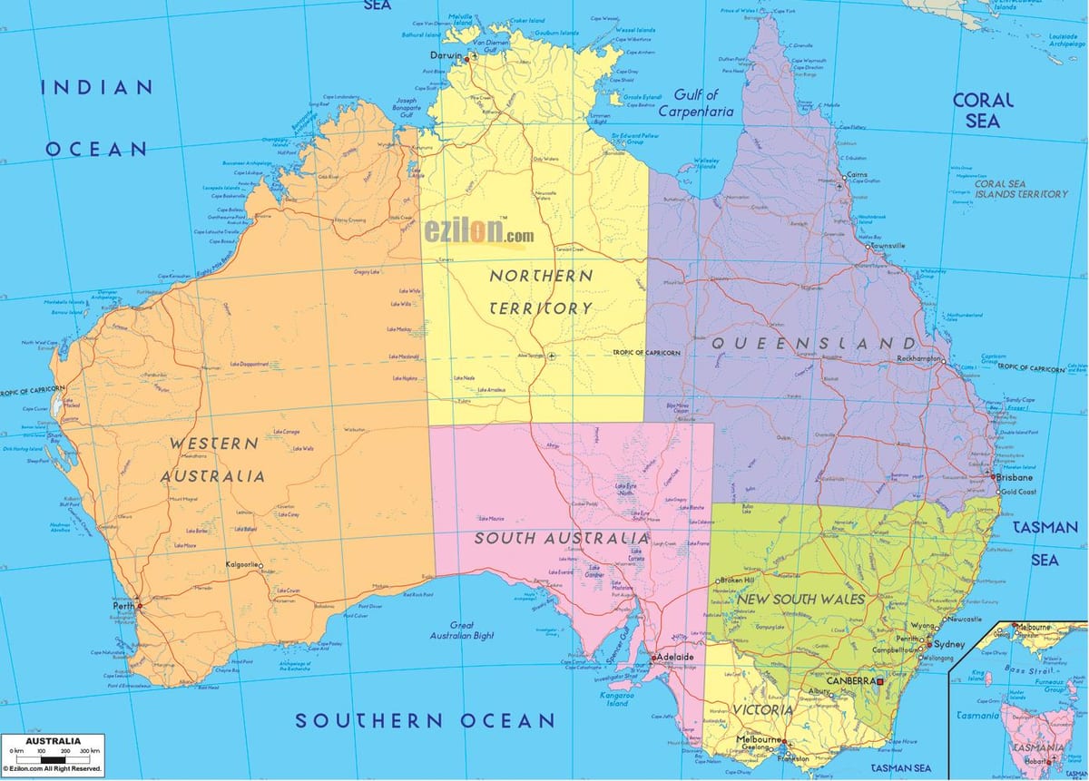 mapa da Austrália hd