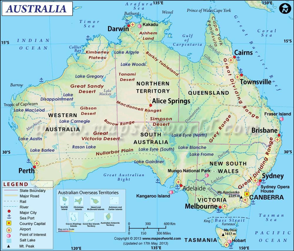 A austrália no mapa