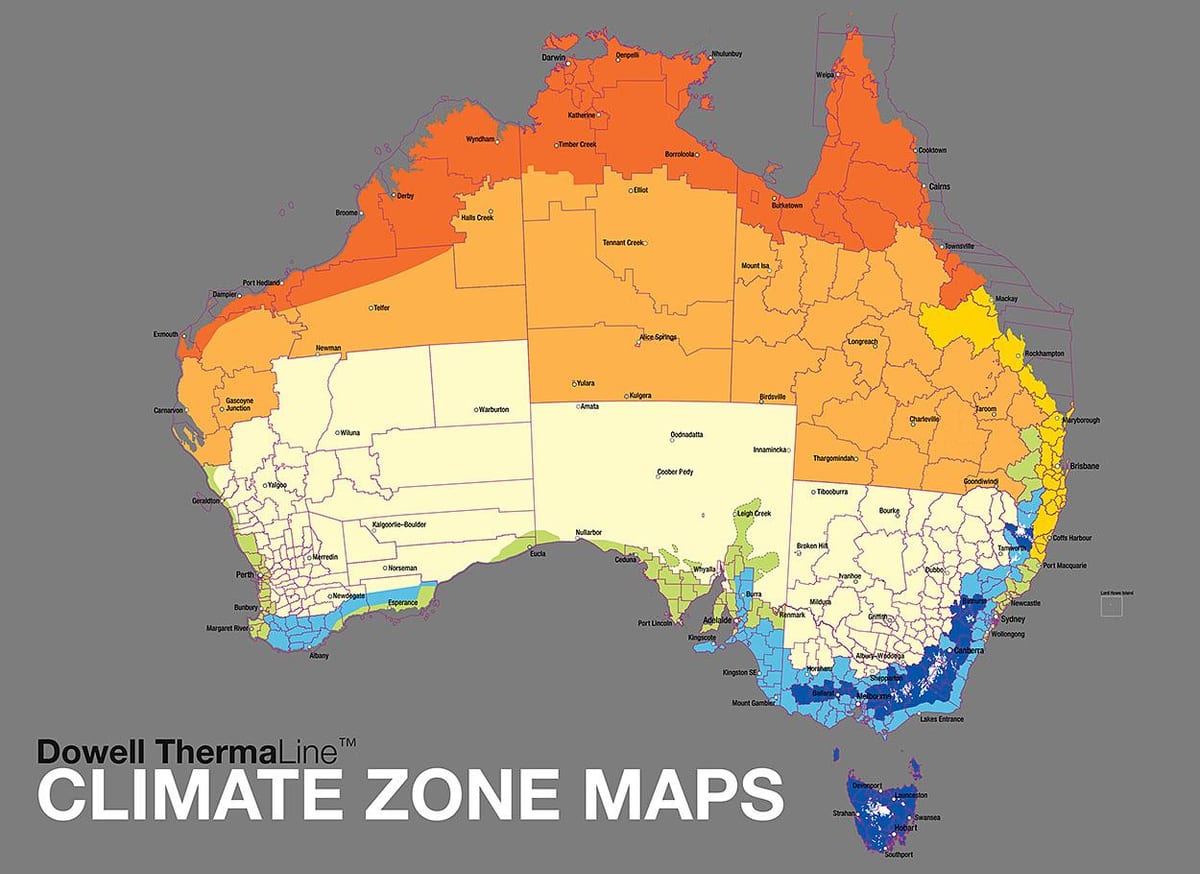 Australiano zonas climáticas do mapa