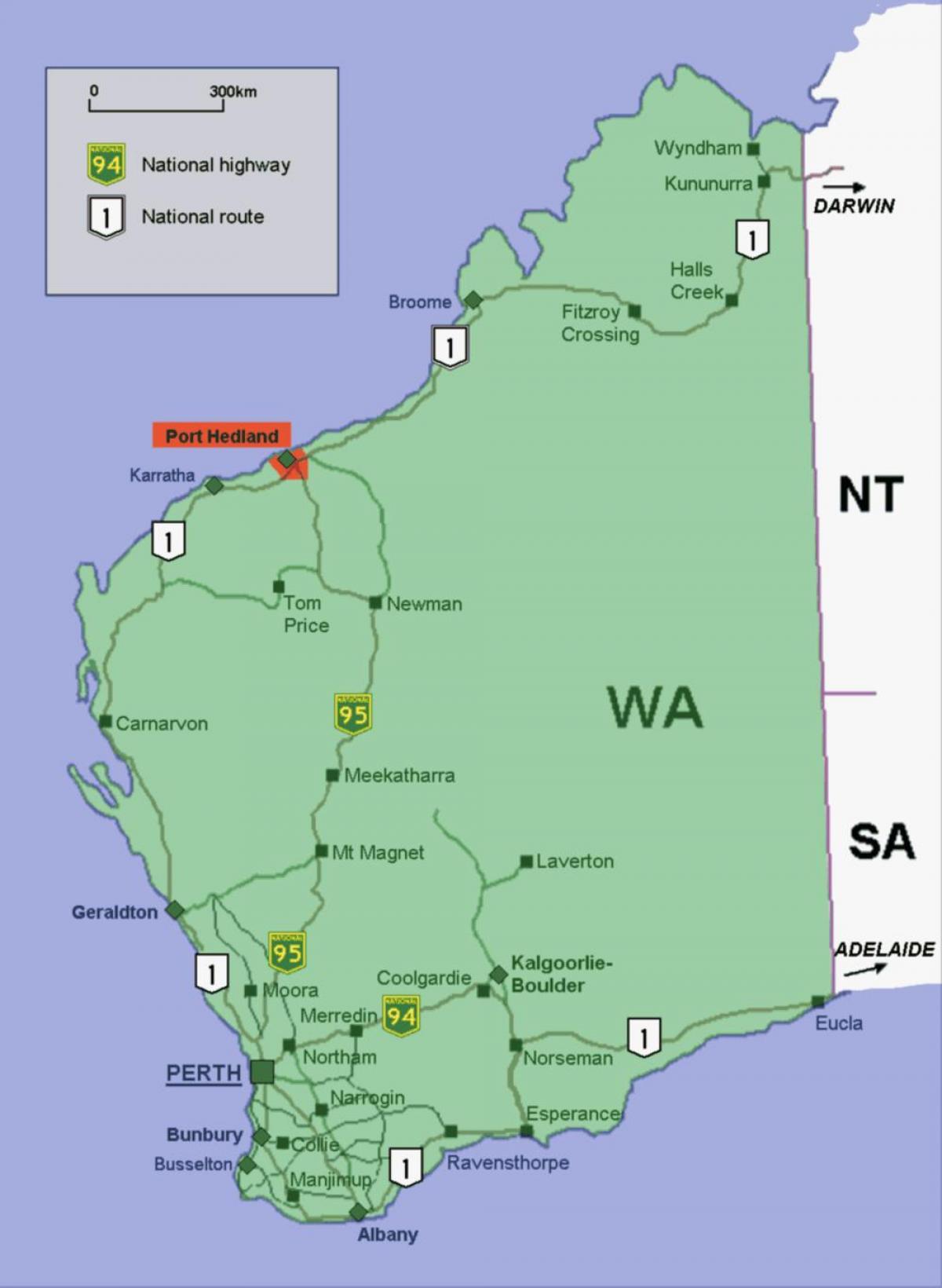 Mapa da Austrália Portas