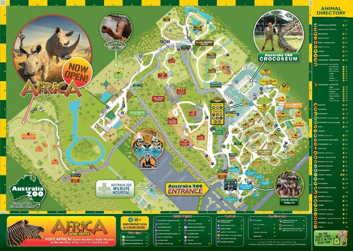 mapa do jardim zoológico da Austrália
