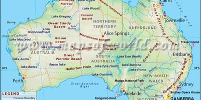 Mapa da Austrália com capitais