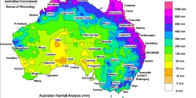 O mapa de meteorologia da Austrália