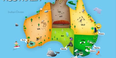 Mapa da Austrália para crianças
