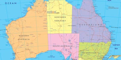 Mapa político da Austrália
