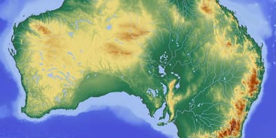 Mapa topográfico da Austrália