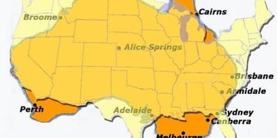 Da austrália para a américa do mapa