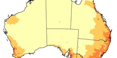 População mapa da Austrália
