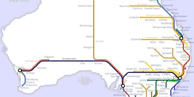 Australiano trens mapa