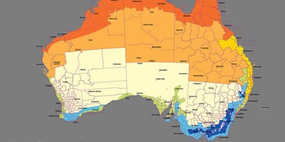 Australiano zonas climáticas do mapa