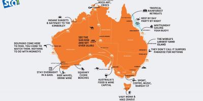 Mapa da Austrália praia