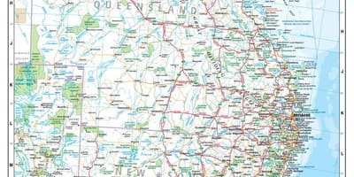 Mapa da Costa Leste da Austrália