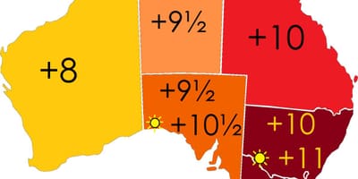 Fusos horários a Austrália mapa