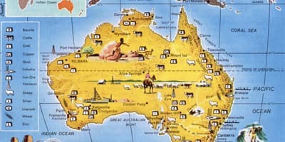 Mapa de recursos Austrália