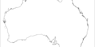 Austrália mapa em branco