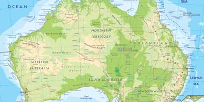 Mapa geográfico da Austrália