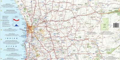 Mapa do sul da Austrália ocidental